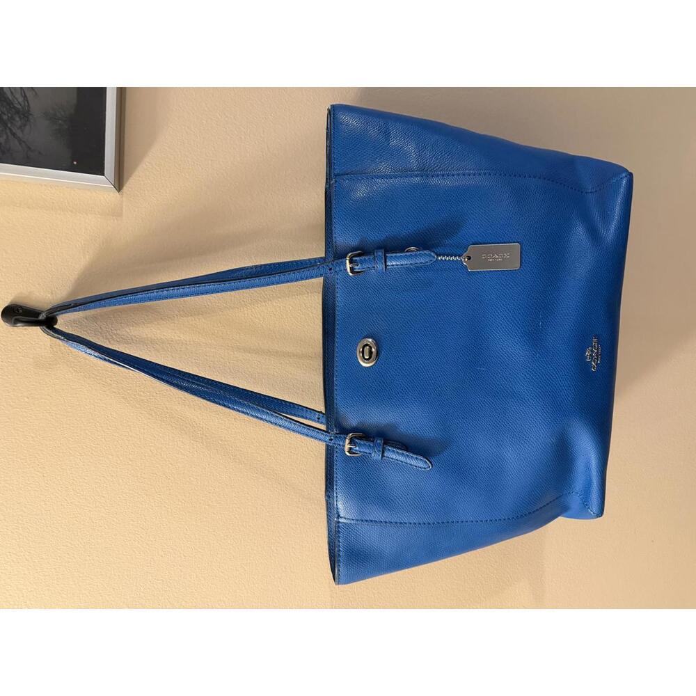 Coach Blue Leather Tote Bag